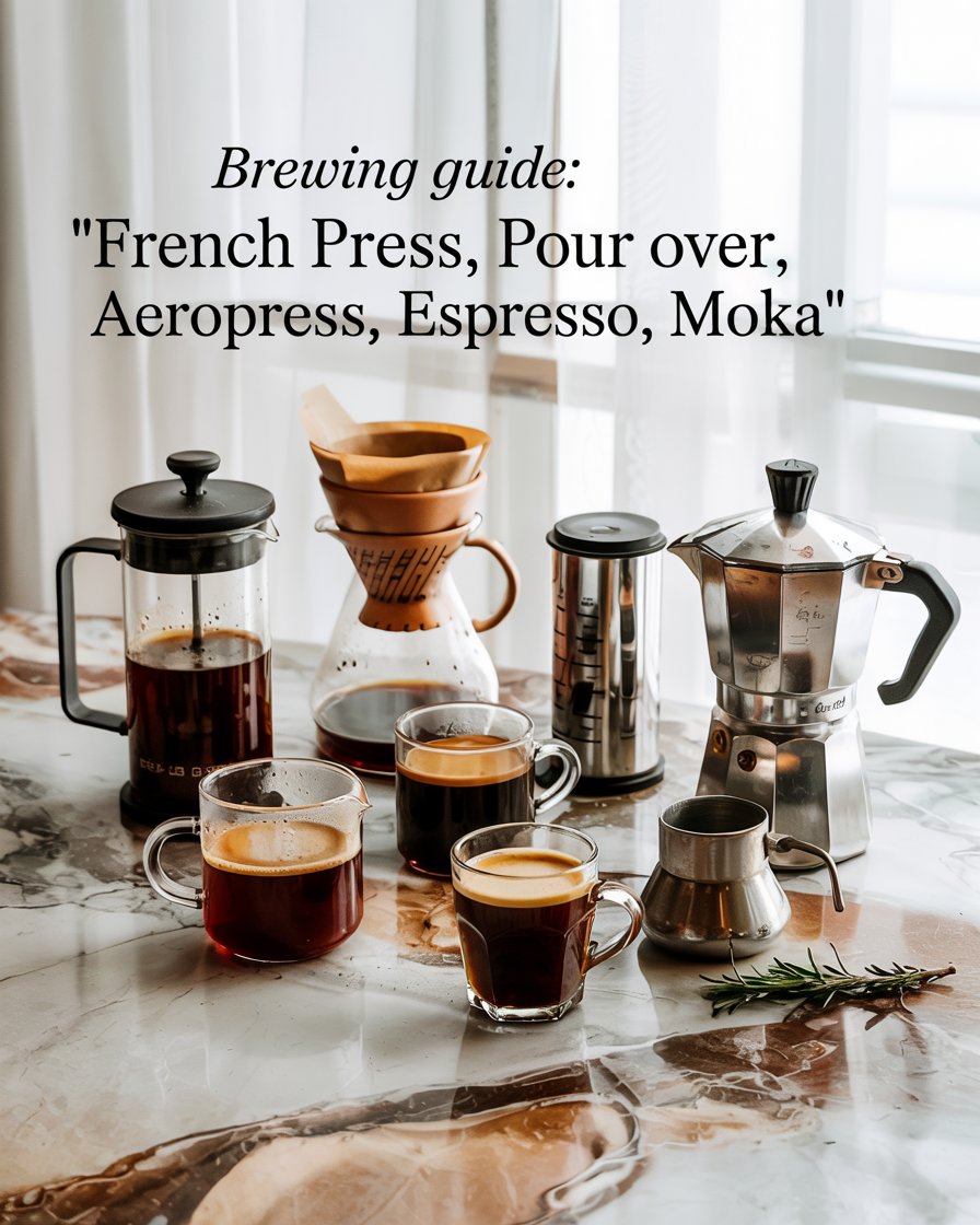 Brewing Guide French Press, Pour Over, AeroPress, Espresso, Moka