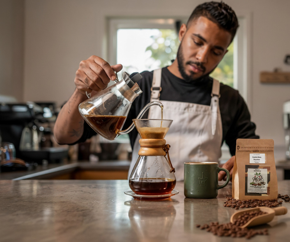 What Is Third Wave Coffee - A Barista making Mak Coffee's Whole Bean Coffee
